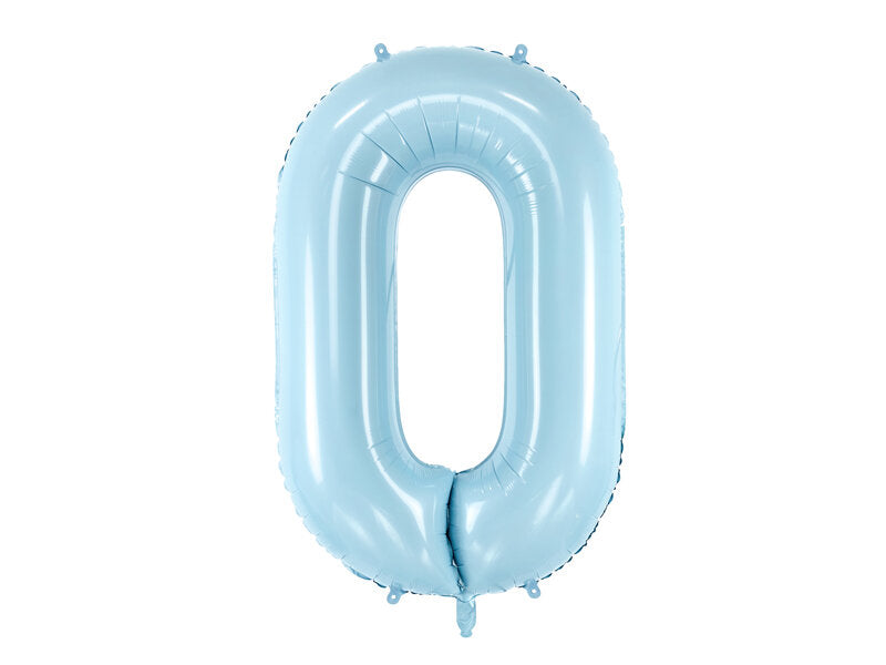 XL Folienballon Blau Zahl "0"