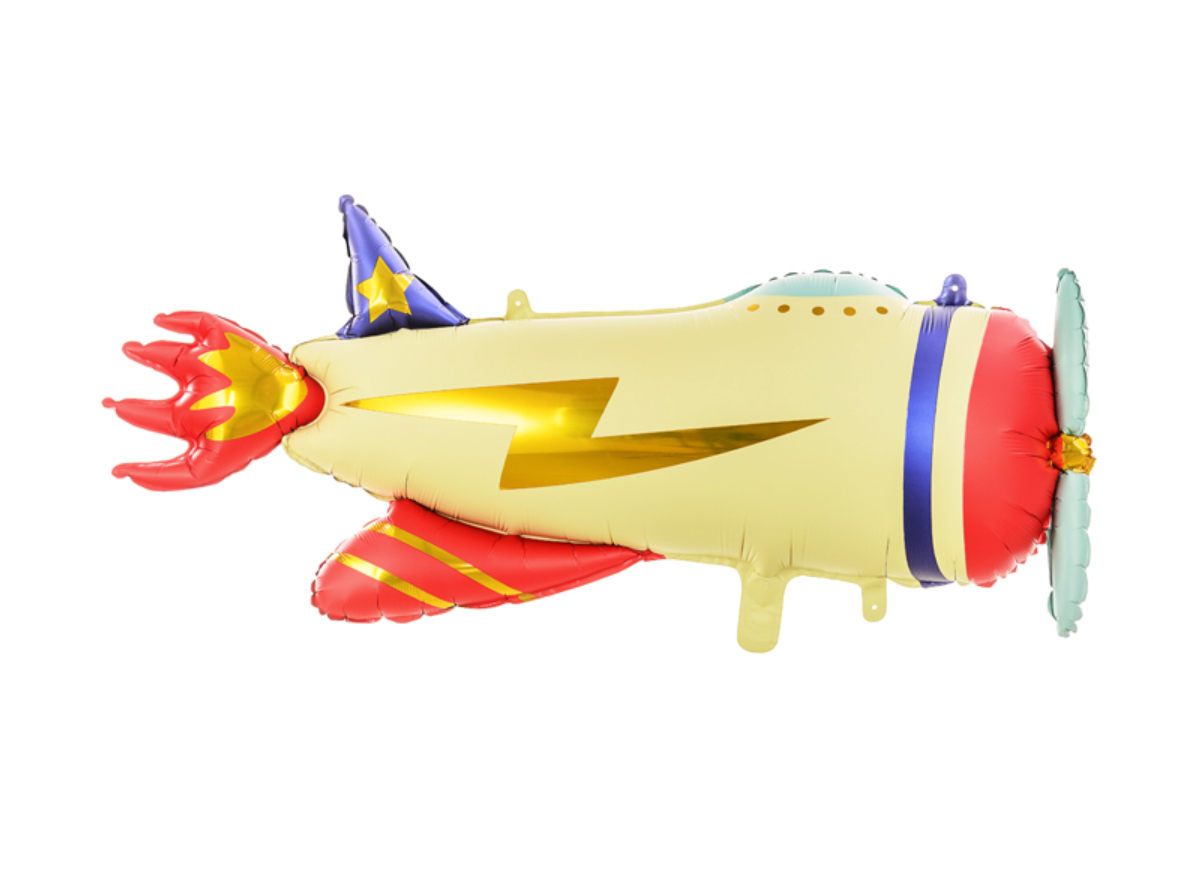 DIWULI Flugzeug Deko Ballon Set Zum 3. Geburtstag – Aufblasbarer Jet & Zahl 3, Inkl. Aufblashalm