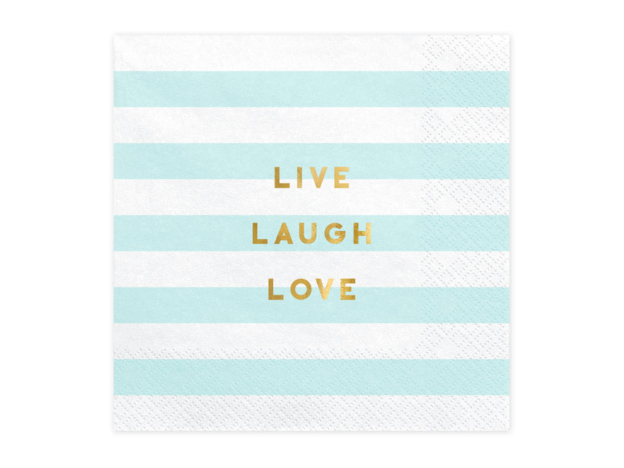 Servietten blau "Live Laugh Love"