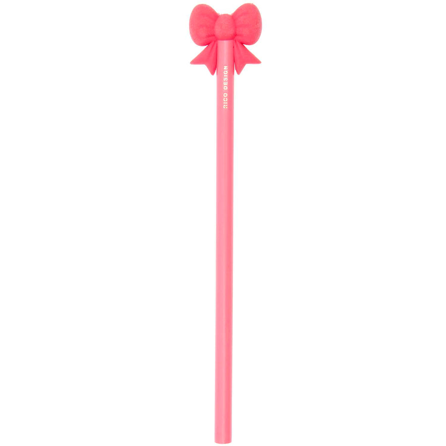 Bleistift mit Schleifen-Radiergummi, Neonpink