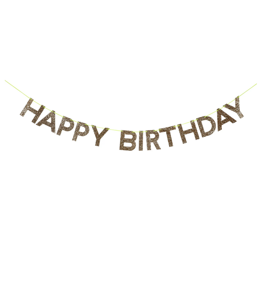 Meri Meri Happy Birthday Garland Gold/Glitter