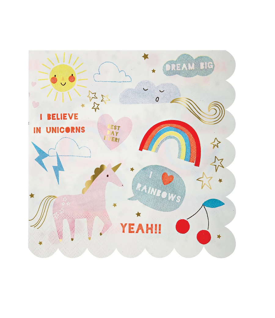 Meri Meri "I believe in Unicorns" napkins
