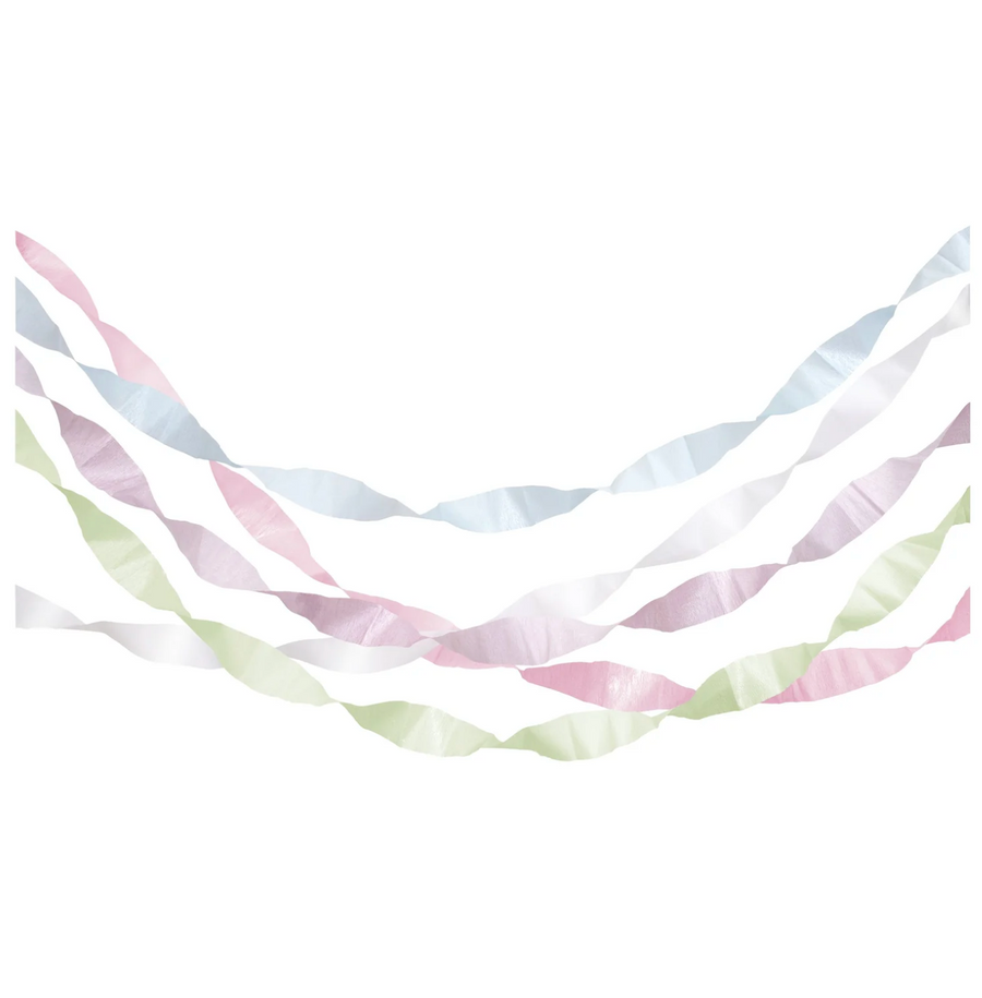 Pastellfarbene Krepppapier-Luftschlangen (5er-Set)