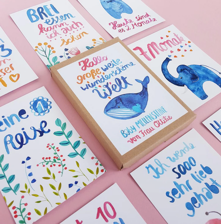 Baby milestone cards from Mrs. Ottilie