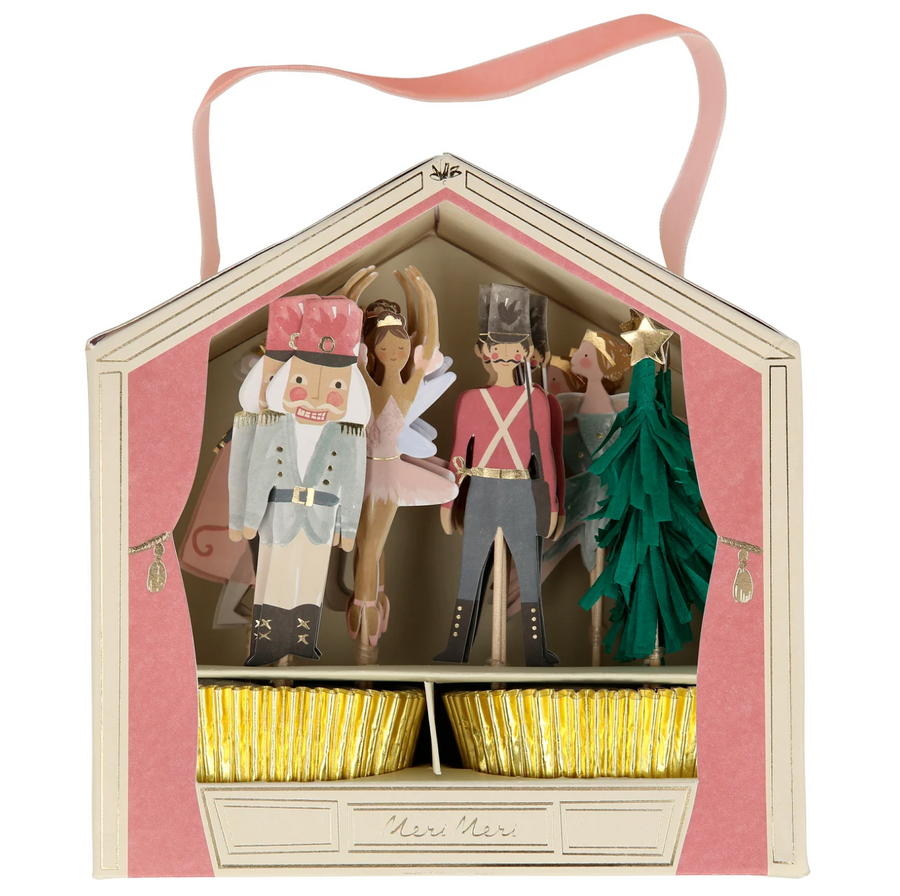 Meri Meri Nutcracker Cupcake Kit with 24 cupcake cases &amp; toppers