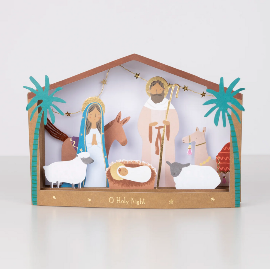 Meri Meri Nativity Diorama 3-D stand-up Christmas card