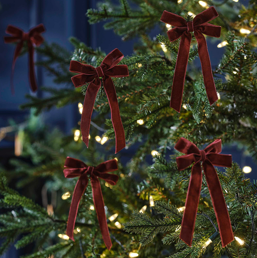 Velvet bow set for the Christmas tree