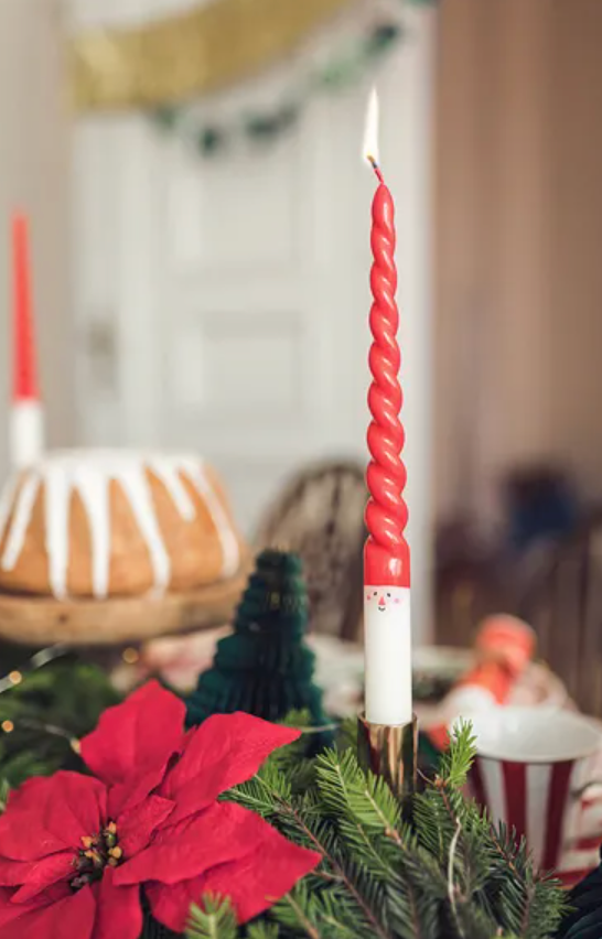 Santa Claus stick candles, 25 cm 