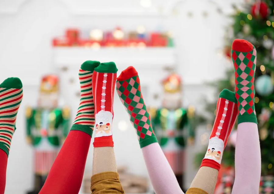 Weihnachtliche Socken im Rauten-Design Gr.27-34