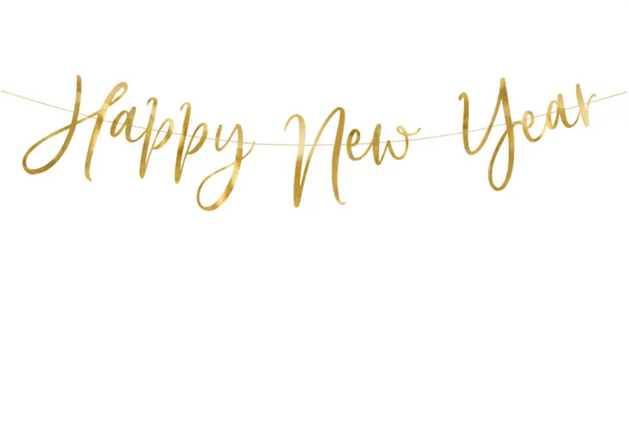 Happy New Year Banner Gold