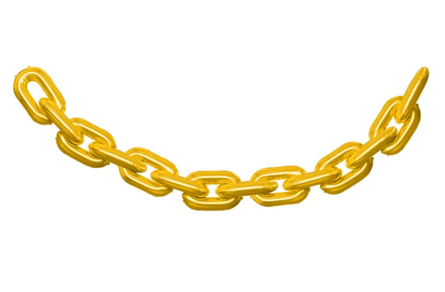 Foil balloon garland chain, gold 