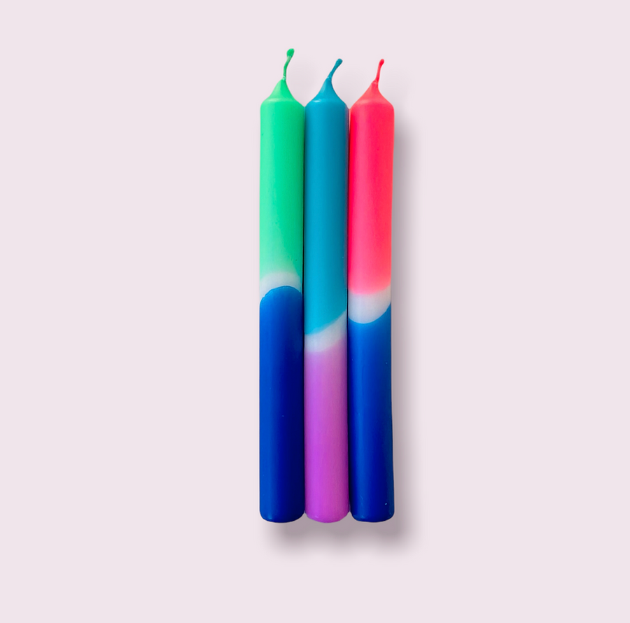 Set of 3 Dip Dye stick candles Forever Tulum