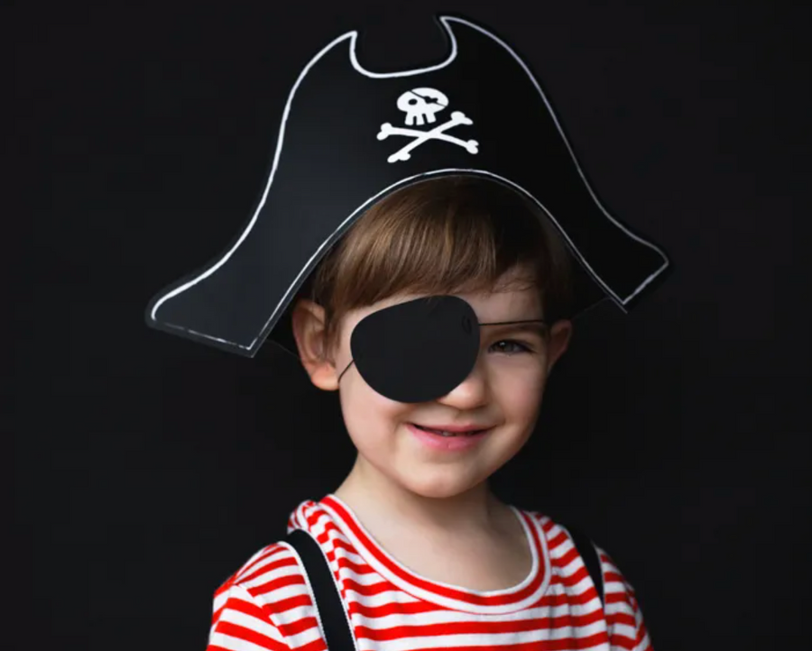 Piratenhut mit Augenklappe, 14cm