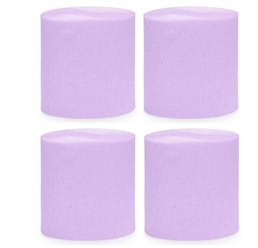 Packung aus 4x Krepp Streamern zum Dekorieren: Lila