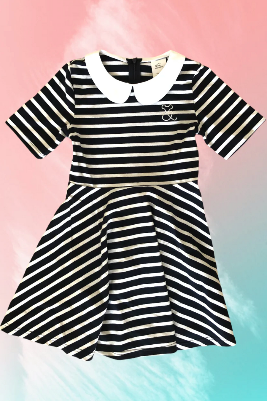 Maxi Kragenkleid mit Streifen für Mädchen