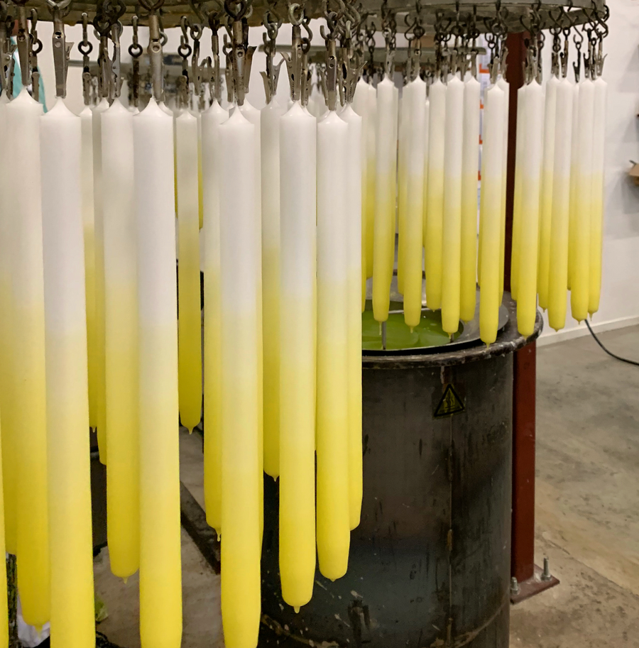 XXL Candles  Dip Dye Yellow Länge 35cm