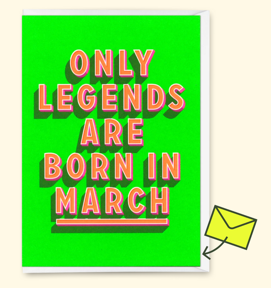 Klappkarte "Legends March" | Coole Karte mit Spruch zum Geburtstag