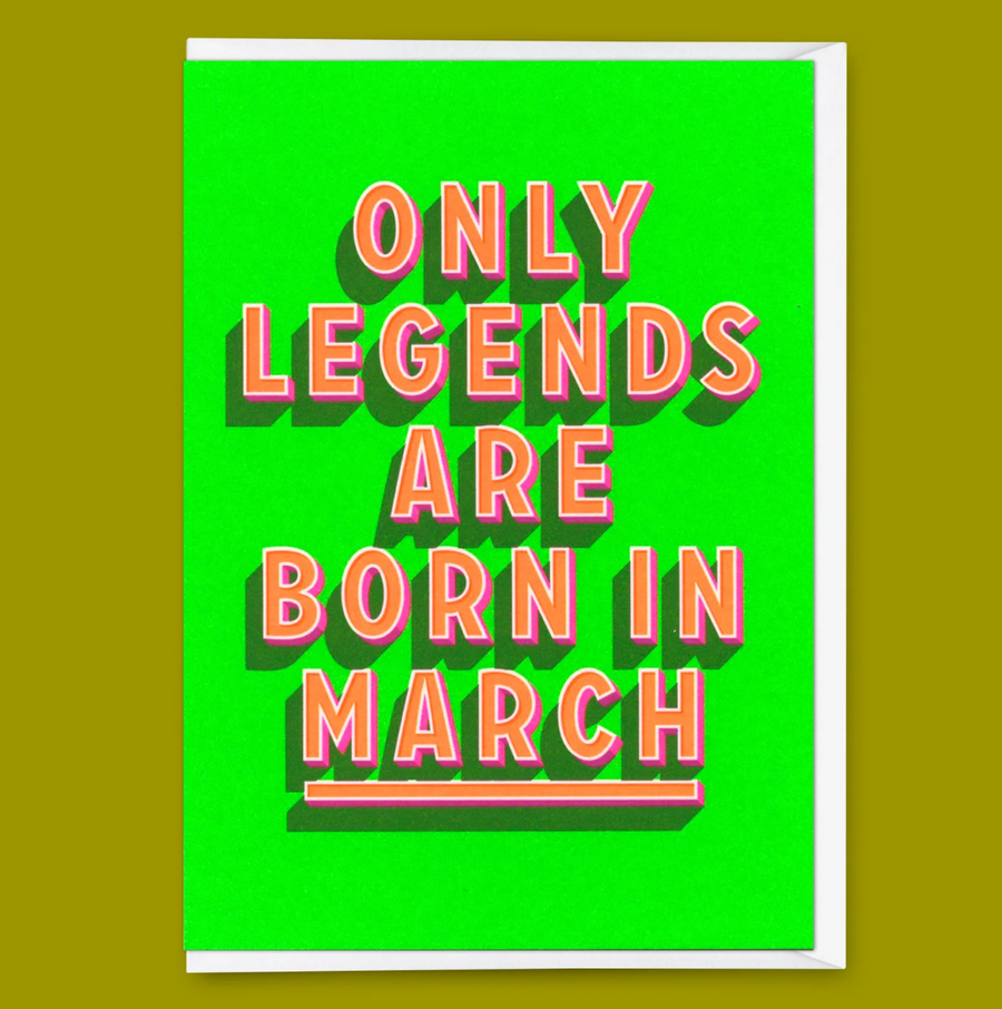 Klappkarte "Legends March" | Coole Karte mit Spruch zum Geburtstag