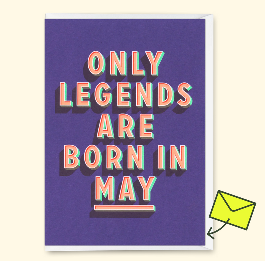 Karte "Legends May" | Coole Karte mit Spruch zum Geburtstag