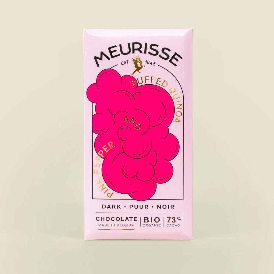 Meurisse – Dunkle Schokolade mit gepufftem Quinoa und rosa Pfeffer