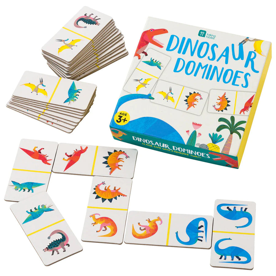 Interactive dinosaur domino game