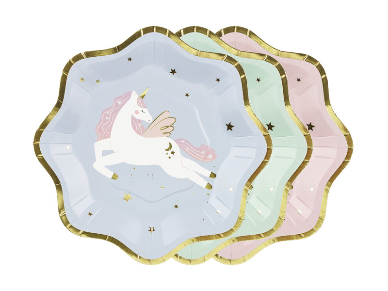 Kindergeburtstag Einhorn Set mit Einhorn Tellern