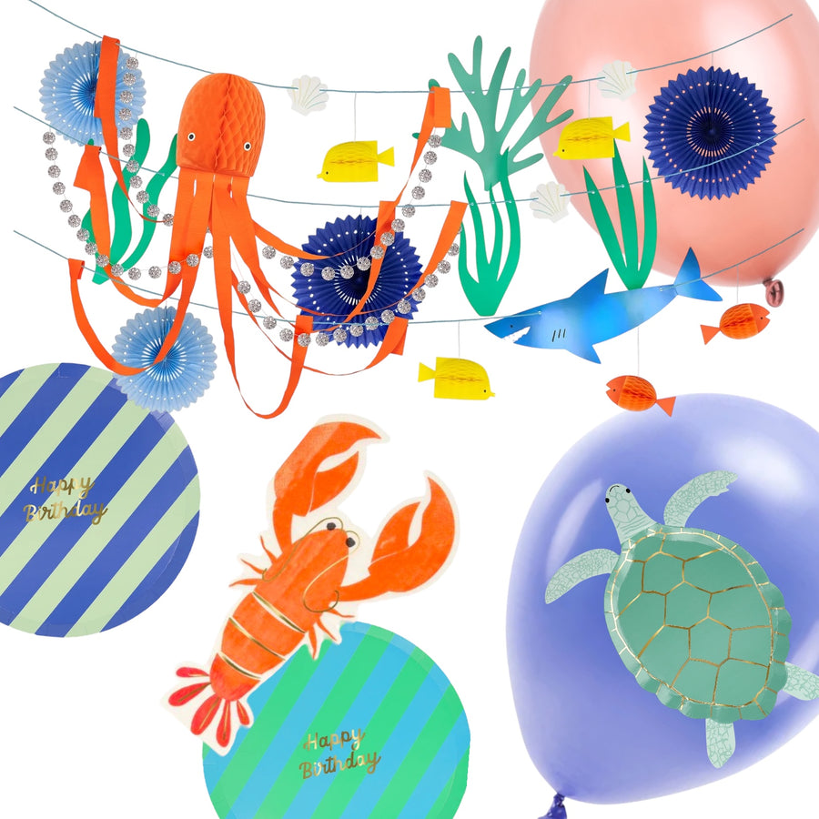 Kindergeburtstag Unterwasser Deko Set mit Schildkröte