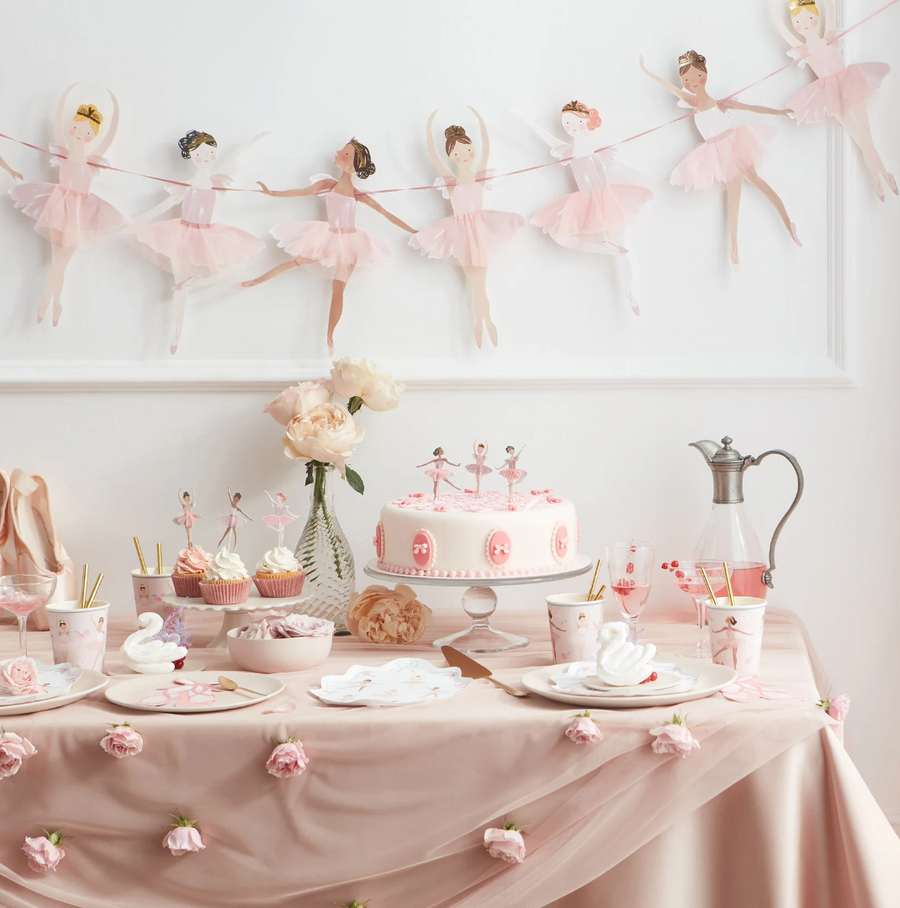 Kindergeburtstags Ballerina Deko Set mit Ballett-Girlande