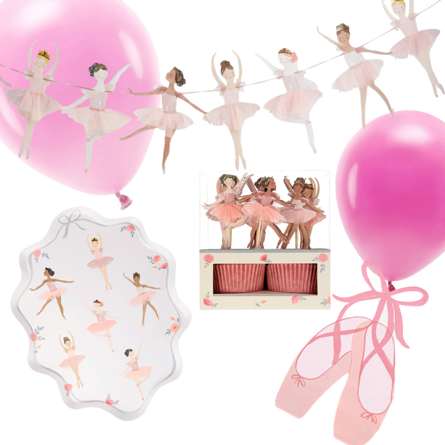 Kindergeburtstags Ballerina Deko Set mit Girlande