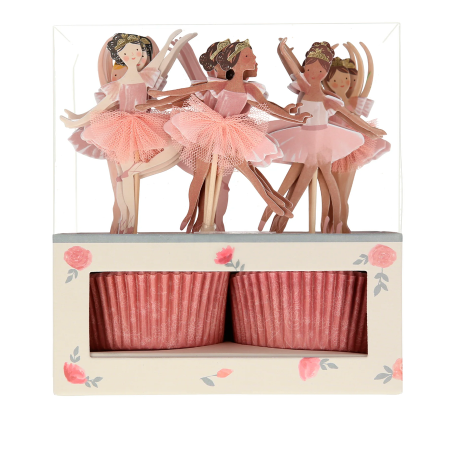 Kindergeburtstags Ballerina Deko Set von Meri Meri mit Muffin Set