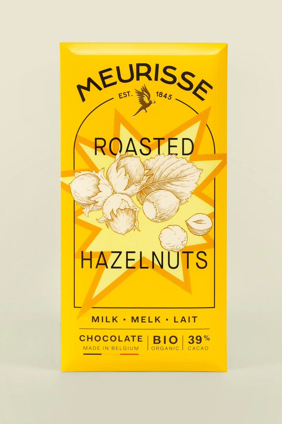 Meurisse – Fair Trade milk chocolate refined with hazelnuts.