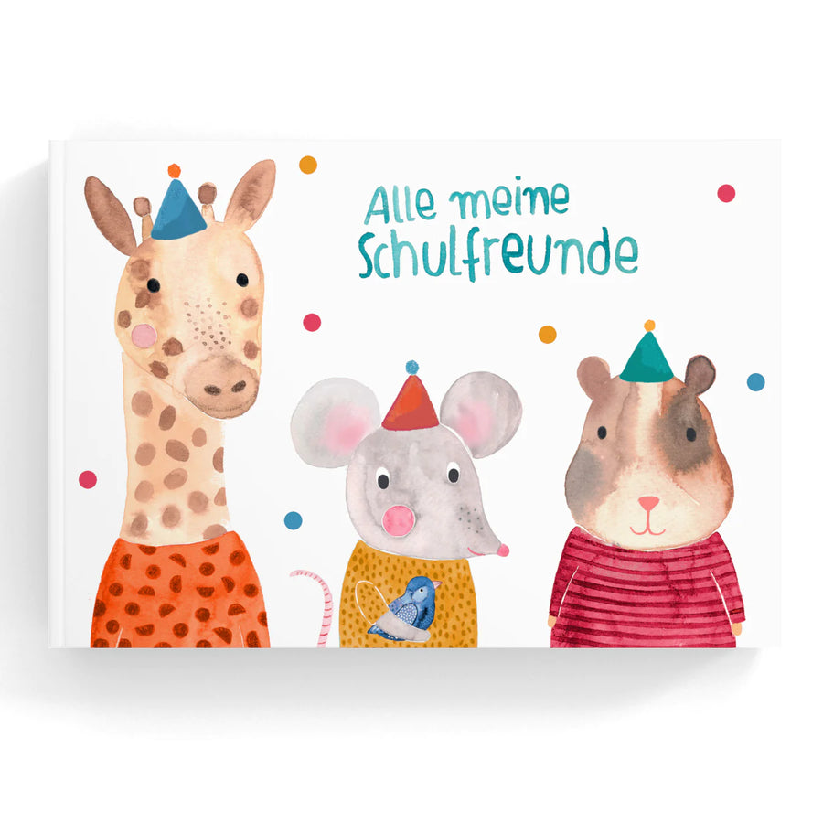 Friends book *All my school friends* with giraffe, mouse &amp; hamster