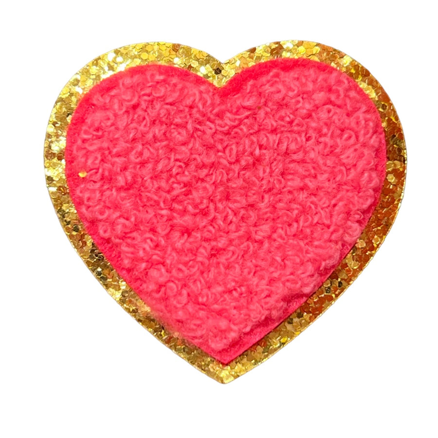 Iron-on patch heart pink