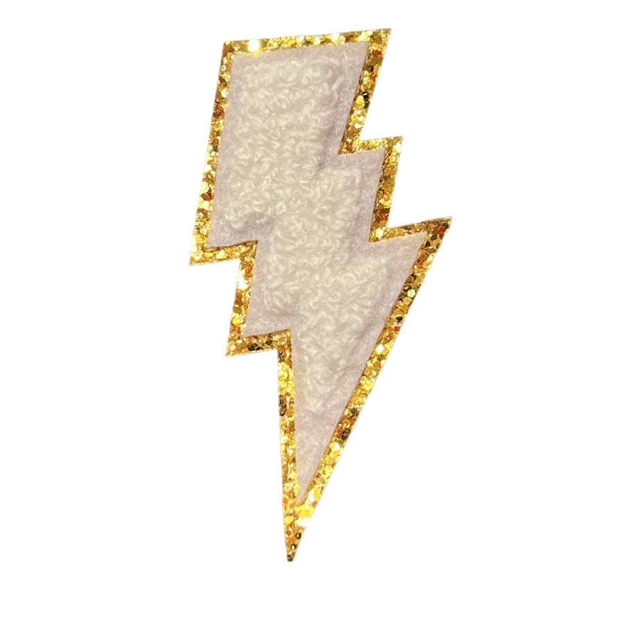 Iron-on patch lightning white
