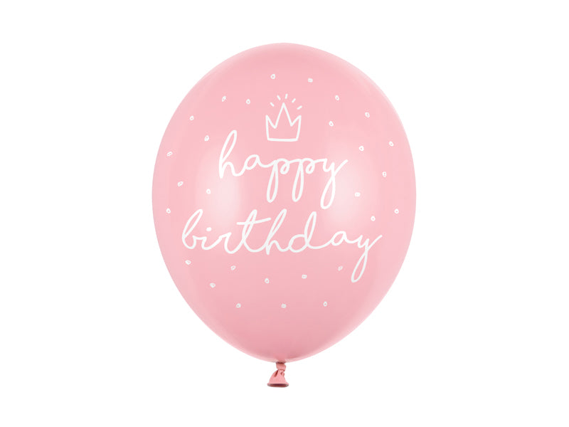 10-er Set Happy Birthday Latexballons Rosa