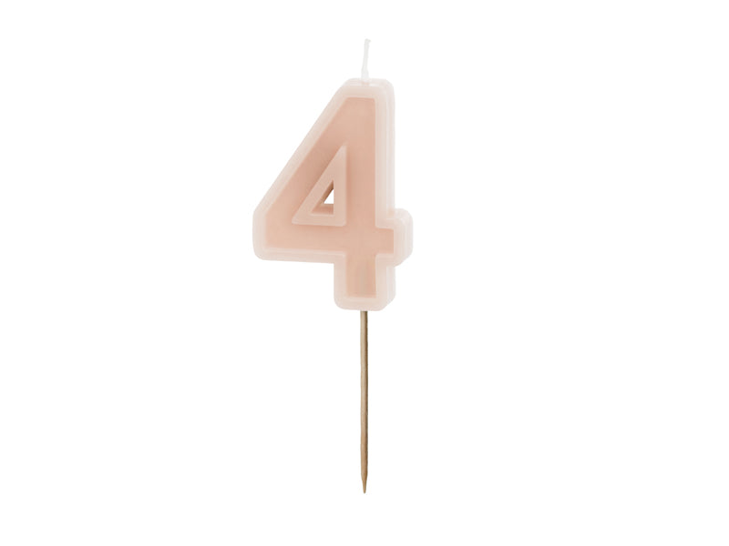 Geburtstagskerze Zahl 4 - Rosa