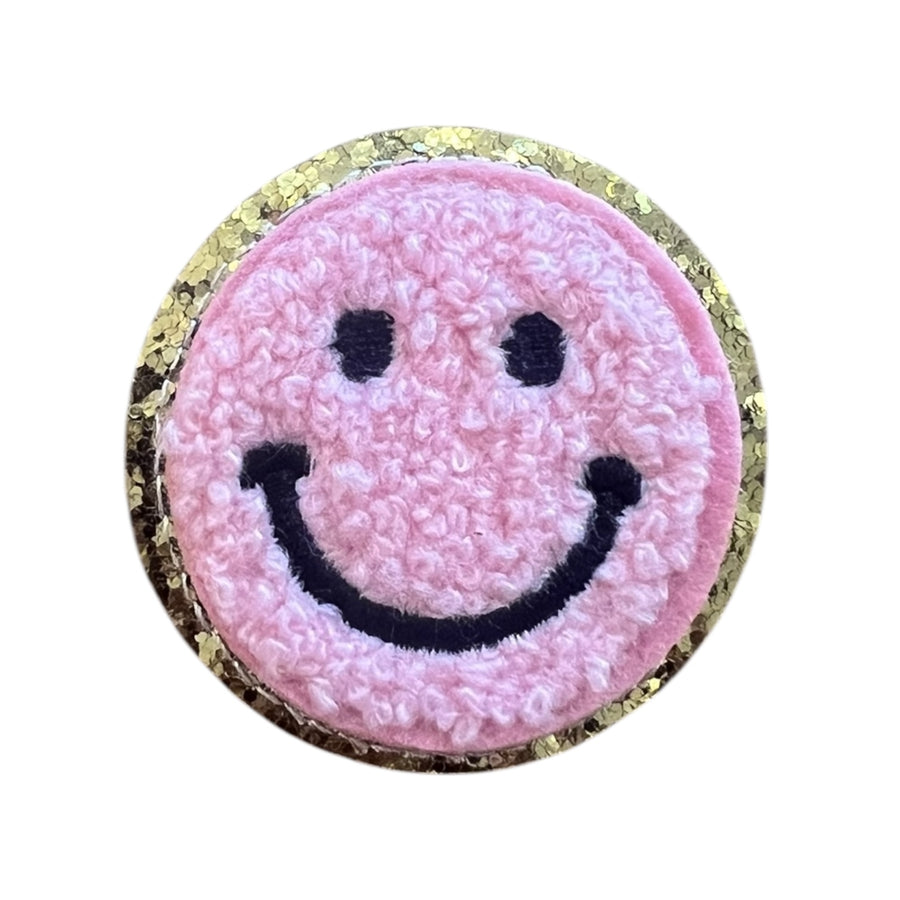 Bügelpatch Smiley Rosa