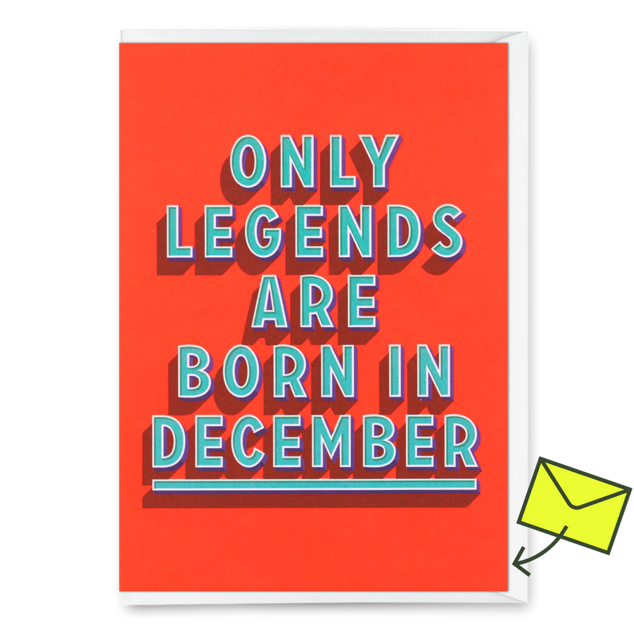 Klappkarte"Legends Dezember | Coole Klappkarte mit Spruch zum Geburtstag
