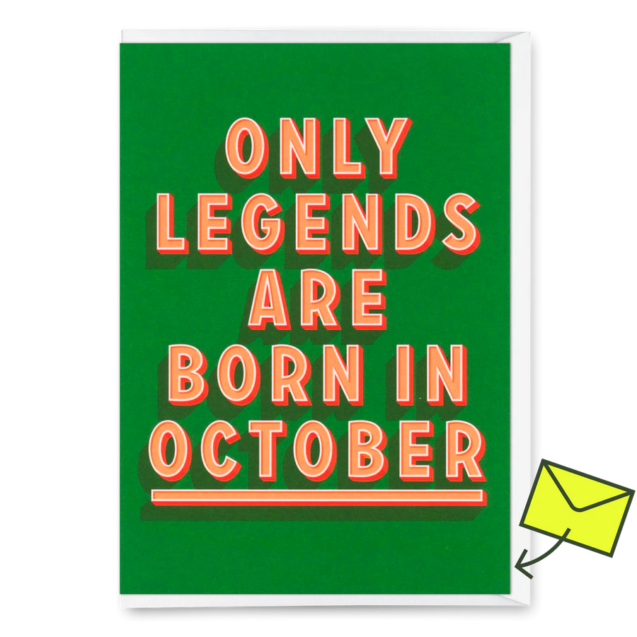 Klappkarte"Legends Oktober| Coole Klappkarte mit Spruch zum Geburtstag (Copy)