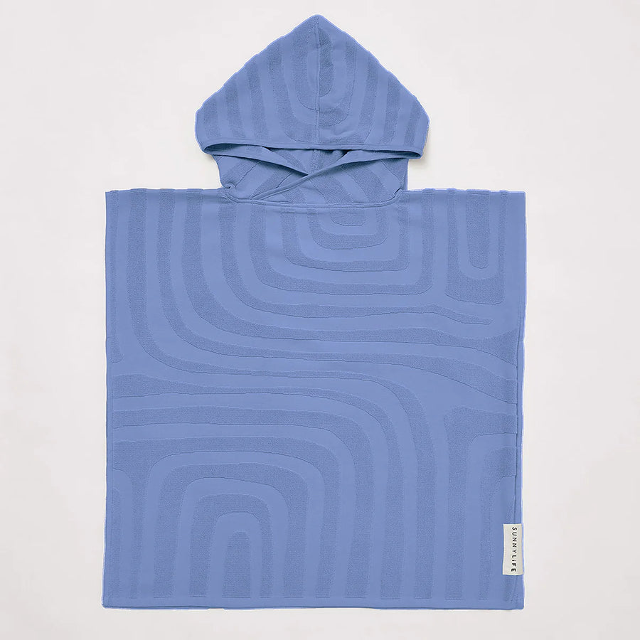Hooded towel for children approx. 6-9 years in blue