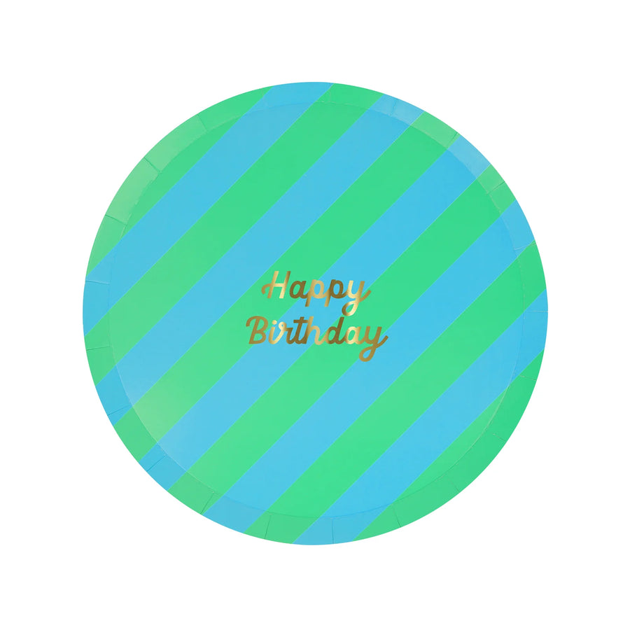 Meri Meri Stripe Happy Birthday Side Plates