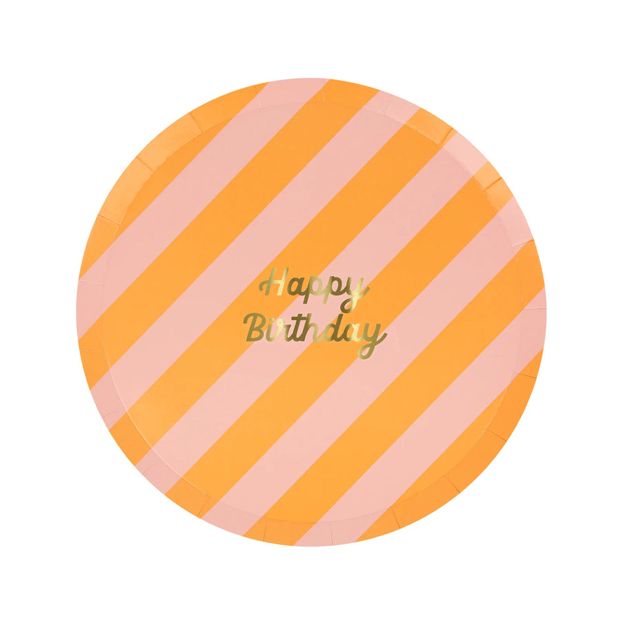 Meri Meri Stripe Happy Birthday Side Plates
