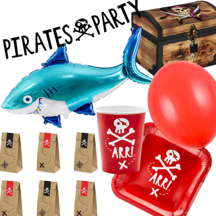 Piraten Partydeko Set für 6 Kinder - erweiterbar