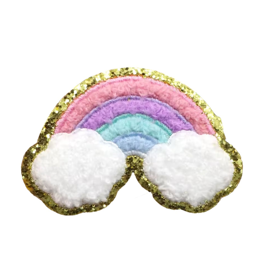Bügelpatch Regenbogen Pastell