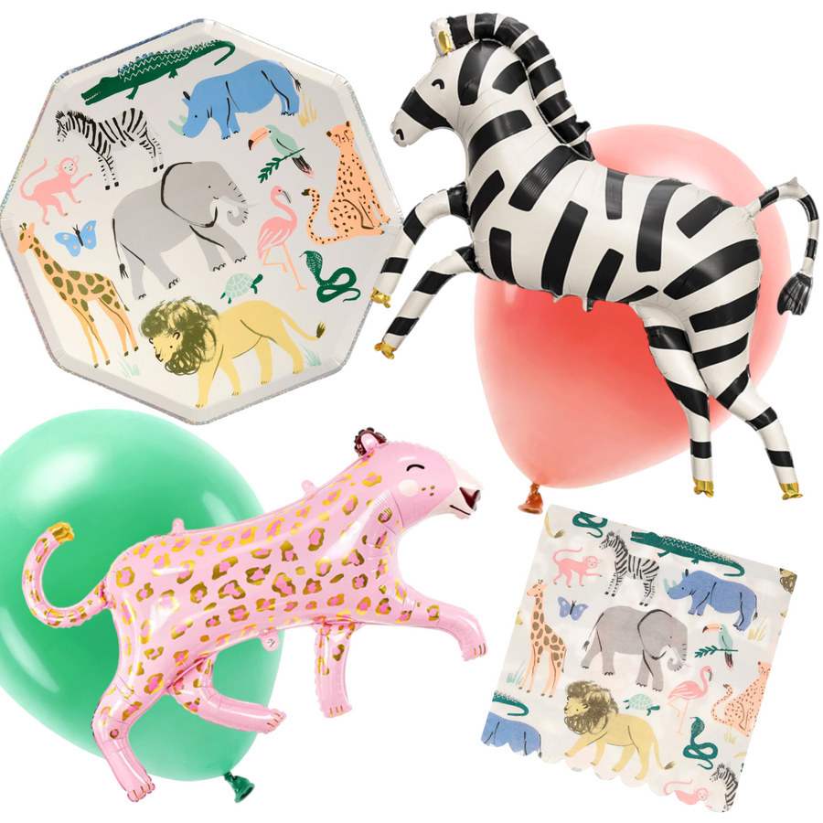 Safari Kindergeburtstag Deko Box für 8 Kinder