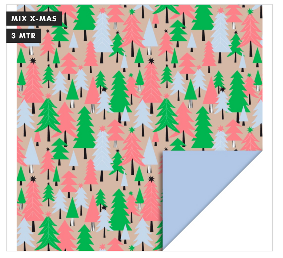 Weihnachtspapier Colourful Forest - wunderschönes Papier zum Geschenke Einpacken