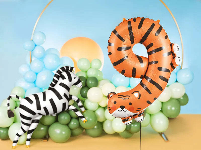 Folienballon Tier-Zahl zum 9. Geburtstag