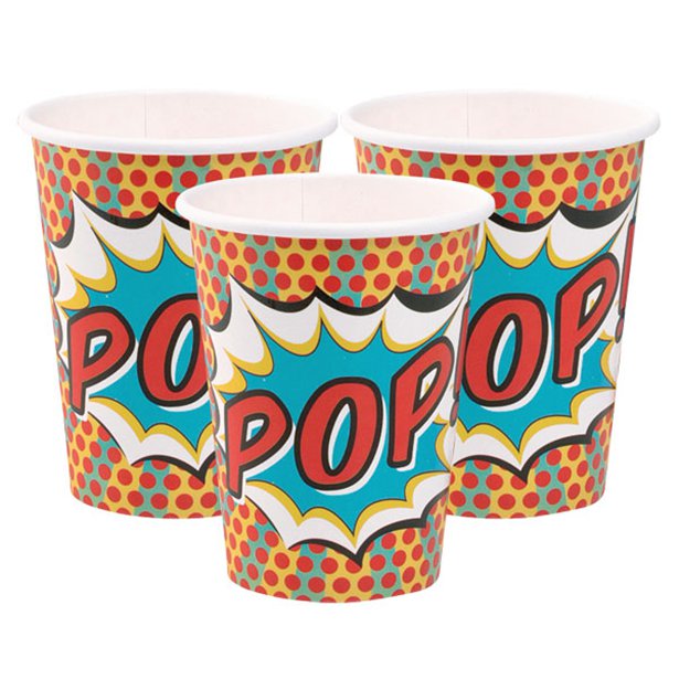 8 Pop Art Party Cups