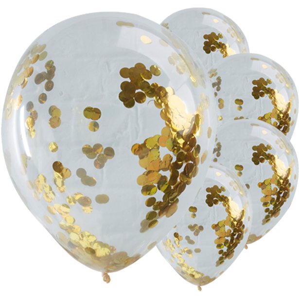 Gold confetti balloons