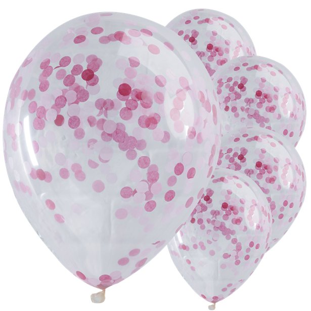Pink confetti balloons